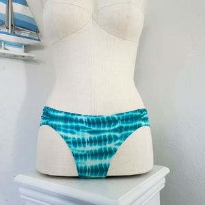 PINK Victoria's Secret Bikini Bottom Turquoise White Tie Dye NWOT sz S/